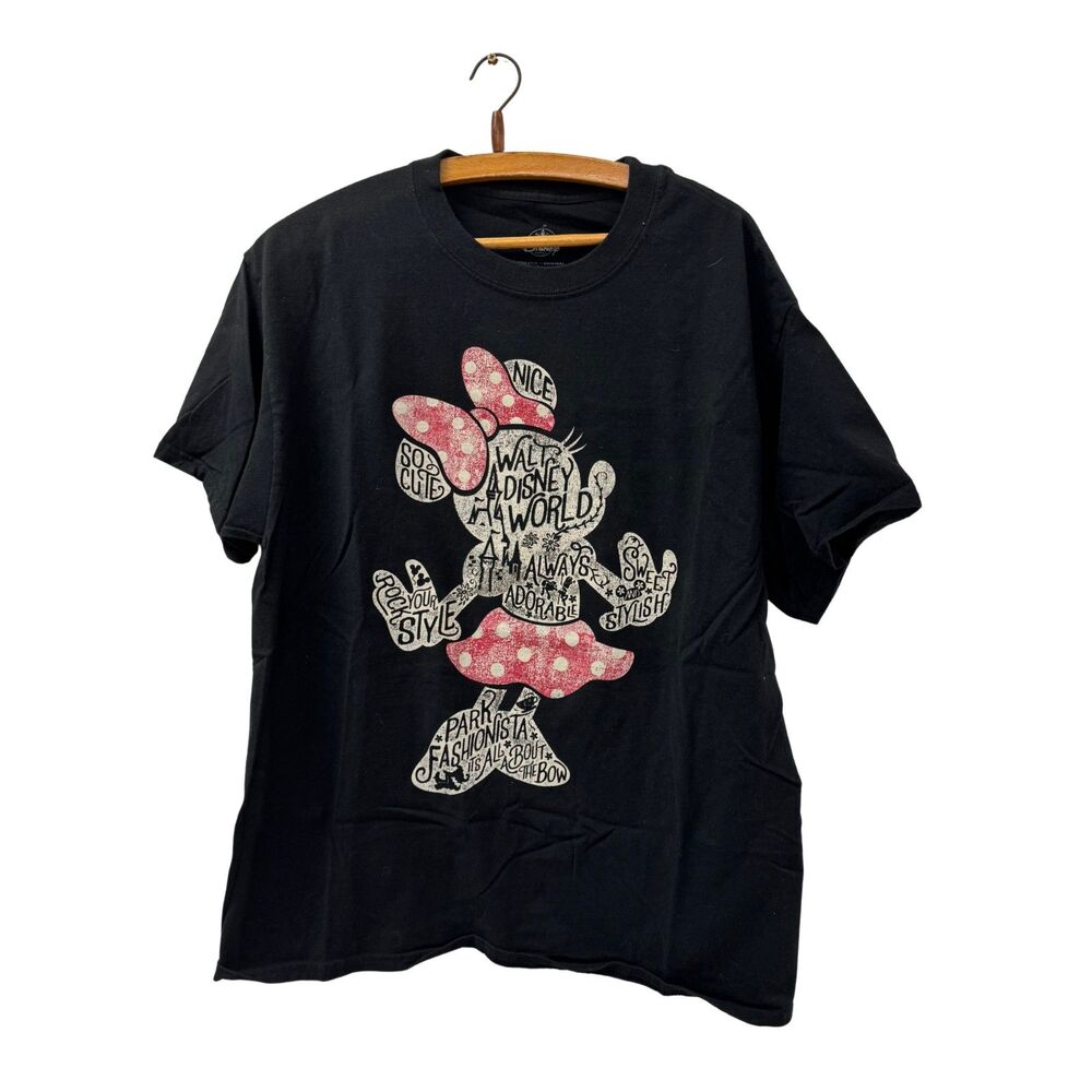 Disney Parks | Minnie Mouse Graphic T-Shirt | Women's L | Black